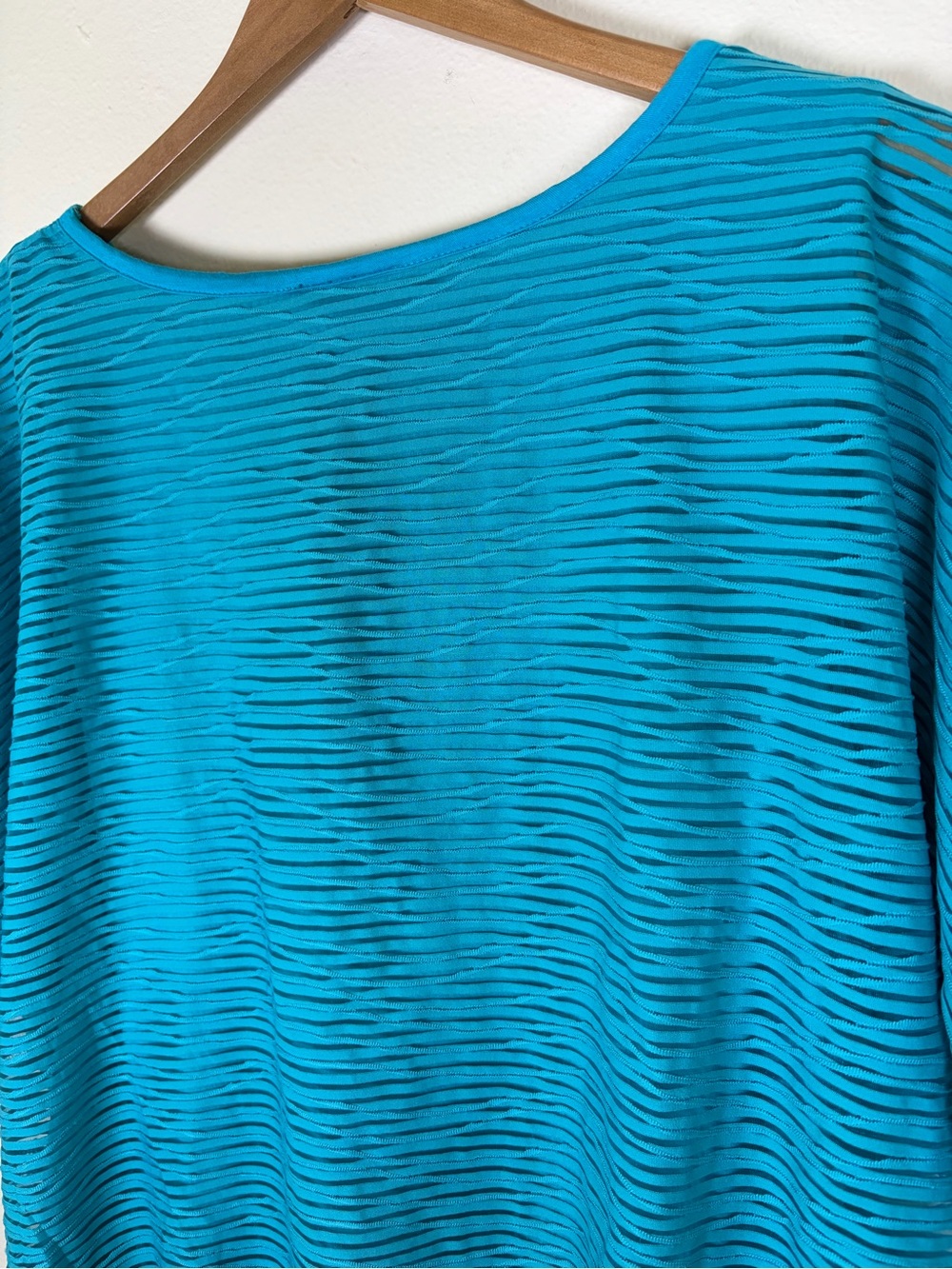 ALYX Turquoise Layered Stripe Top Size 1X Side Ring Detail - Picture 7 of 10